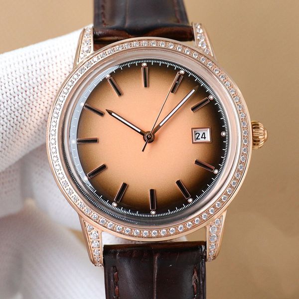 mens watches automatic mechanical watch 40mm waterproof fashion leather business wristwatch montre de luxe, Slivery;brown
mens watches automatic mechanical watch 40mm waterproof fashion leather business wristwatch montre de luxe, Slivery;brown