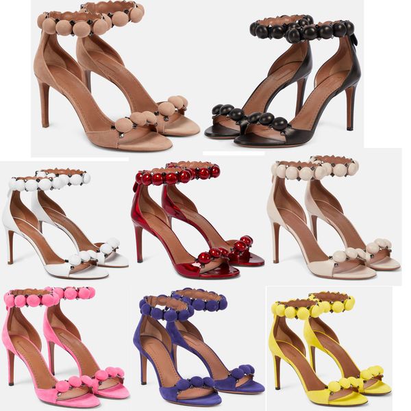 modern women's sandals italian goatskin open toe round head hemisphere rivet 90mm thin high heels show unique charm in summer eu34-41, Black
modern women's sandals italian goatskin open toe round head hemisphere rivet 90mm thin high heels show unique charm in summer eu34-41, Black