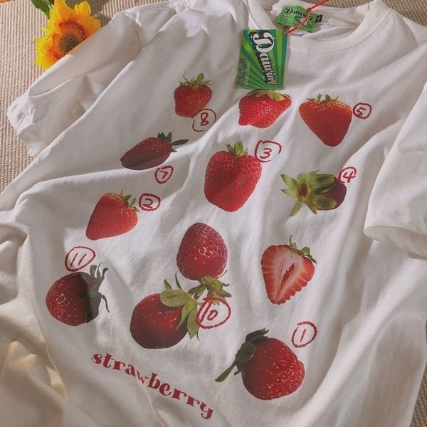 women s t shirt chic strawberry print shirts for women aesthetic cartoon o neck casual teens clothes japanese fashion streetwear woman tshir, White
women s t shirt chic strawberry print shirts for women aesthetic cartoon o neck casual teens clothes japanese fashion streetwear woman tshir, White