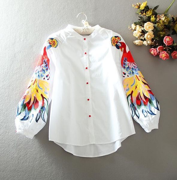 women's blouses shirts women's spring autumn long sleeve vintage phoenix embroidery cotton shirt female casual loose chic shirt bl, White
women's blouses shirts women's spring autumn long sleeve vintage phoenix embroidery cotton shirt female casual loose chic shirt bl, White