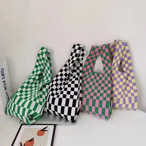 japan korean autumn winter female underarm bag lattice checkered wool crochet tote women knitted handbags
japan korean autumn winter female underarm bag lattice checkered wool crochet tote women knitted handbags