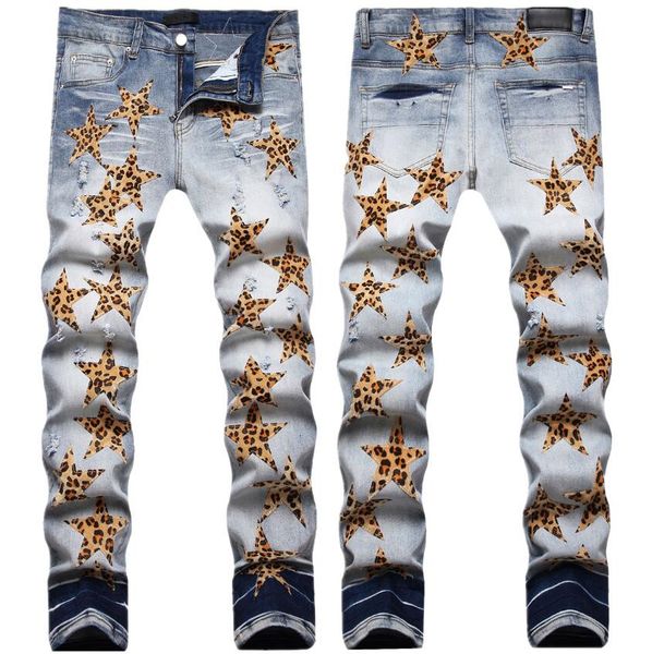 men's jeans 2023 star leather stitching ripped jean brand patchwork men fall america hip hop denim pant streetwear tights-1, Blue
men's jeans 2023 star leather stitching ripped jean brand patchwork men fall america hip hop denim pant streetwear tights-1, Blue