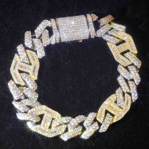 ale factory wholesale hip hop 925 silver 15mm chain baguette moissanite tow tones bracelets custom 10k 14k cuban link men jewelry
ale factory wholesale hip hop 925 silver 15mm chain baguette moissanite tow tones bracelets custom 10k 14k cuban link men jewelry