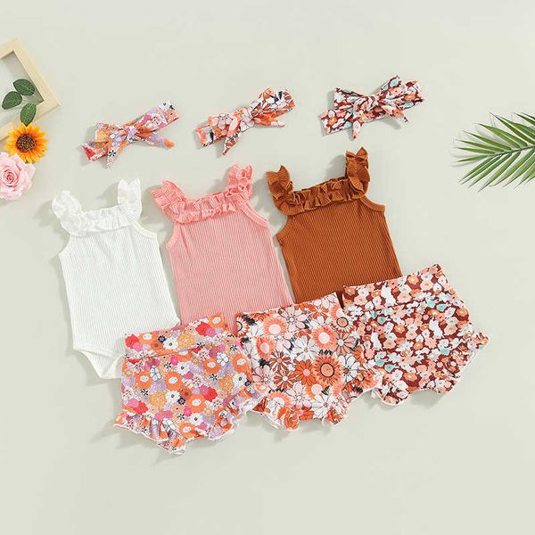 clothing sets toddler infant baby girl summer clothes suits ruffle strap sleeveless ribbed romper + floral shorts + headband 3pcs set w0424, White
clothing sets toddler infant baby girl summer clothes suits ruffle strap sleeveless ribbed romper + floral shorts + headband 3pcs set w0424, White