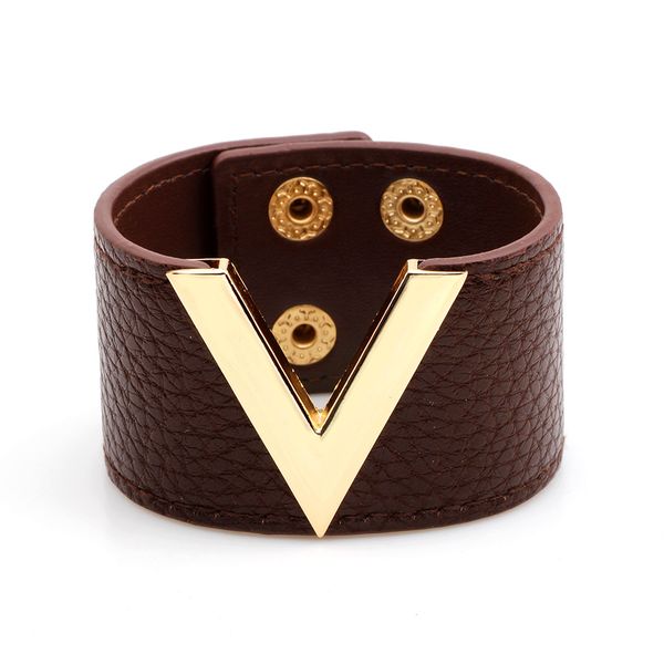 Classic Design Letter V Leather Bangle Bracelet Luxury Bangle Jewelry for Women and Men
Classic Design Letter V Leather Bangle Bracelet Luxury Bangle Jewelry for Women and Men