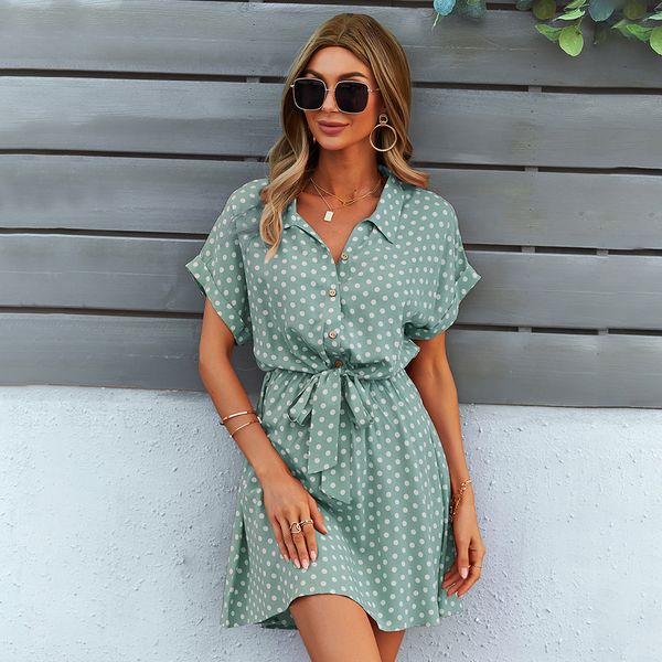 casual dresses beach summer shirt dress polka dot vintage high waist mini casual women dresses loose short sleeve single-breasted slim robe, Black;gray
casual dresses beach summer shirt dress polka dot vintage high waist mini casual women dresses loose short sleeve single-breasted slim robe, Black;gray