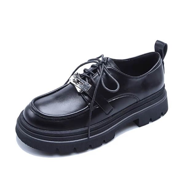 black small leather shoes women's 2023 new round head lace-up british style everything with loafers heightener single shoes
black small leather shoes women's 2023 new round head lace-up british style everything with loafers heightener single shoes