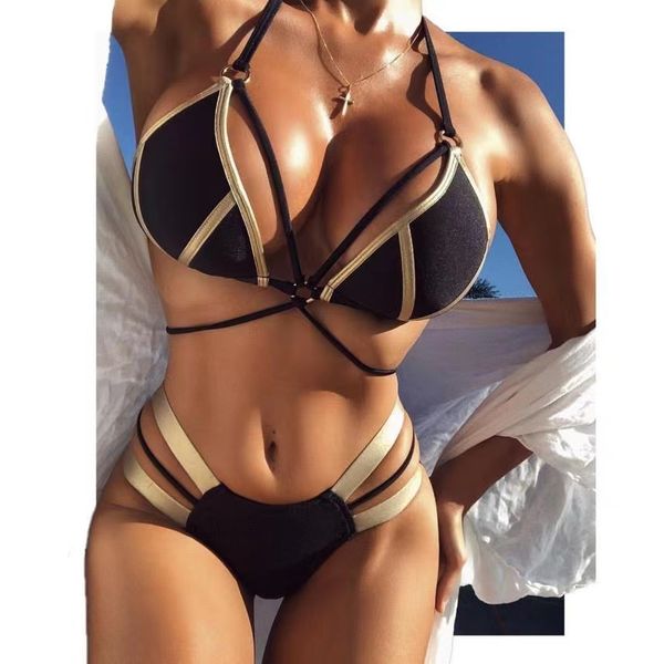bikini gold-stamped swimming suit split ladies stitching sports swimwear flexible stylish three points explosive swimming suit, White;black
bikini gold-stamped swimming suit split ladies stitching sports swimwear flexible stylish three points explosive swimming suit, White;black