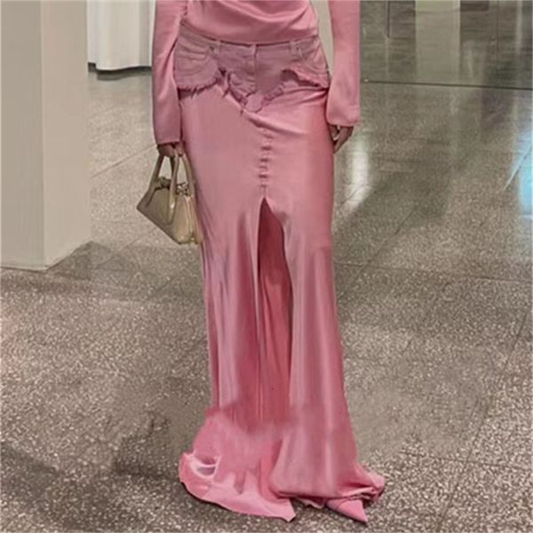 skirt's 2023 summer in korean fashion denim patchwork women's half body y 2k vintage satin slim long dress traf 230424, Black
skirt's 2023 summer in korean fashion denim patchwork women's half body y 2k vintage satin slim long dress traf 230424, Black
