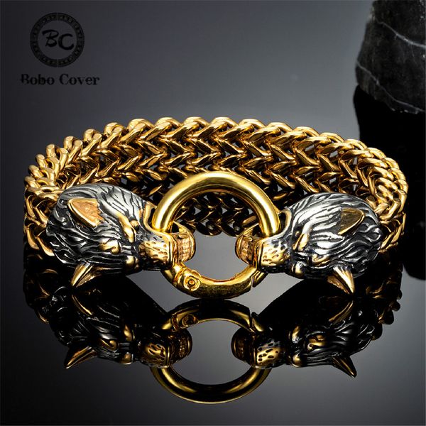 charm bracelets punk norse viking wolf head bracelets gold color stainless steel mesh chain bangle antique black amulet male jewelry accesso, Golden;silver
charm bracelets punk norse viking wolf head bracelets gold color stainless steel mesh chain bangle antique black amulet male jewelry accesso, Golden;silver