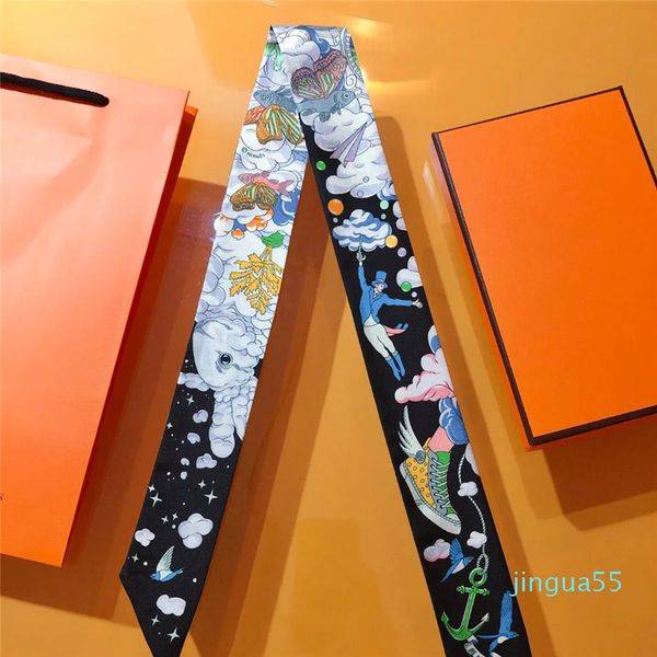 scarves silk scarf headband for women letters print flower imitate different styles on the front and back, Blue;gray
scarves silk scarf headband for women letters print flower imitate different styles on the front and back, Blue;gray
