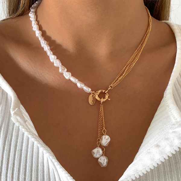 strands strings baroque simulated pearls long tassel pendant necklace for women beaded link chain trend lariat wedding jewelry 230424, Black
strands strings baroque simulated pearls long tassel pendant necklace for women beaded link chain trend lariat wedding jewelry 230424, Black