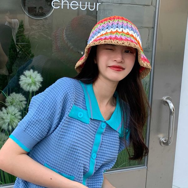 wide brim hats bucket hats tourist hat colorful striped shade fisherman hat hand knitted straw hat ladies rainbow sun protection hat 230424, Blue;gray
wide brim hats bucket hats tourist hat colorful striped shade fisherman hat hand knitted straw hat ladies rainbow sun protection hat 230424, Blue;gray