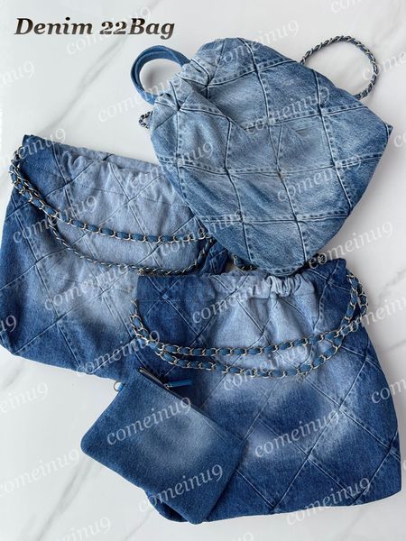 mirror quality washed denim 22 bag women's quilted shopping bags with small purse gradient jean chain shoulder bags designer handbags 1
mirror quality washed denim 22 bag women's quilted shopping bags with small purse gradient jean chain shoulder bags designer handbags 1