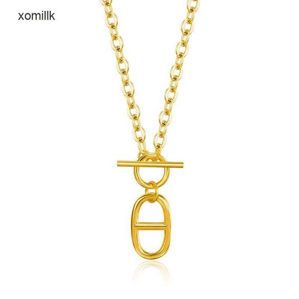 hermm designer necklace strands s925 sterling silver cute pig nose letter h simple light luxury personality ot buckle women s collar chain, Black
hermm designer necklace strands s925 sterling silver cute pig nose letter h simple light luxury personality ot buckle women s collar chain, Black