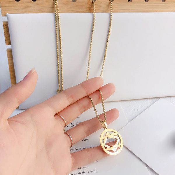 luxury brand designer pendants necklaces never fading hollow out 18k gold plated stainless steel letter choker pendant necklace chain jewelr, Silver
luxury brand designer pendants necklaces never fading hollow out 18k gold plated stainless steel letter choker pendant necklace chain jewelr, Silver
