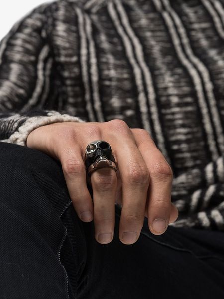 mc queen rings far fetch real designer logo three-piece skull motif luxury fine jewelry diamond wedding rings for couple creative large ring, Silver
mc queen rings far fetch real designer logo three-piece skull motif luxury fine jewelry diamond wedding rings for couple creative large ring, Silver