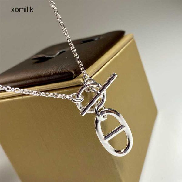 hermm designer necklace strands s925 sterling silver ot buckle pig nose collar medium long sweater chain simple versatile neckchain female, Black
hermm designer necklace strands s925 sterling silver ot buckle pig nose collar medium long sweater chain simple versatile neckchain female, Black