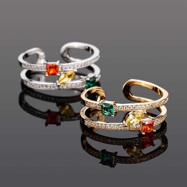 ins style versatile colorful zircon band ring adjustable open cuff finger rings for women multi color cz zirconia crystal advanced wedding b, Silver
ins style versatile colorful zircon band ring adjustable open cuff finger rings for women multi color cz zirconia crystal advanced wedding b, Silver