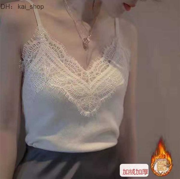 knits & tees 2023 spring autumn new lace knitted suspended tank for outwear slim fit sleeveless v-neck with underlay 31, White
knits & tees 2023 spring autumn new lace knitted suspended tank for outwear slim fit sleeveless v-neck with underlay 31, White