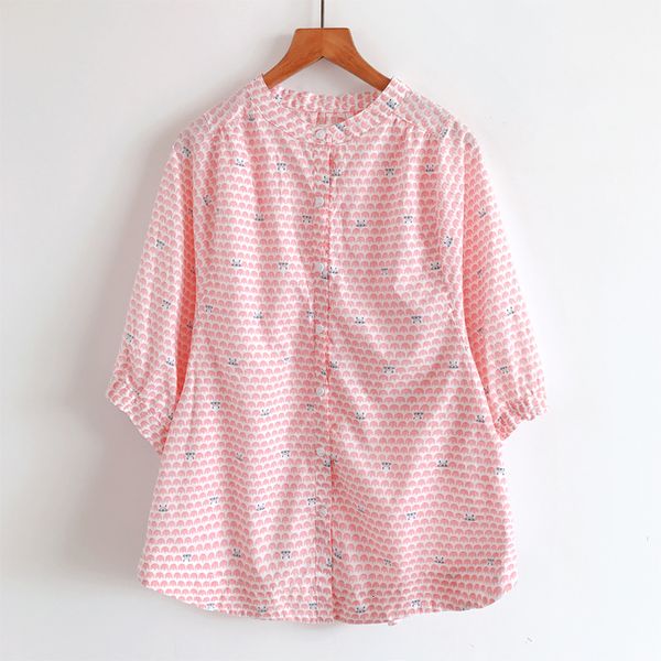women's blouses shirts summer women blouse literary cotton leaves print lantern sleeve stand collar three quarter sleeve shirts women 2, White
women's blouses shirts summer women blouse literary cotton leaves print lantern sleeve stand collar three quarter sleeve shirts women 2, White