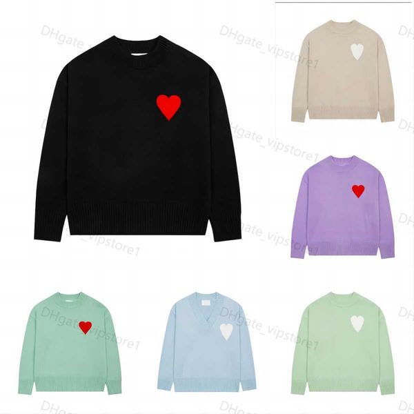 amis paris fashion mens designer amies knitted sweater embroidered red heart solid color big love round neck short sleeve a t shirt for men, White;black
amis paris fashion mens designer amies knitted sweater embroidered red heart solid color big love round neck short sleeve a t shirt for men, White;black
