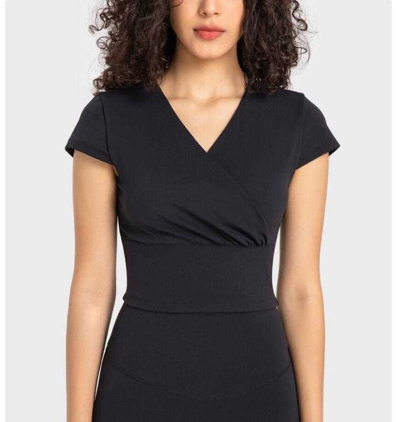 cross front lu-350 pleated v-neck yoga suit personalized fashion versatile running fitness short sleeve shirts gym clothes women
cross front lu-350 pleated v-neck yoga suit personalized fashion versatile running fitness short sleeve shirts gym clothes women