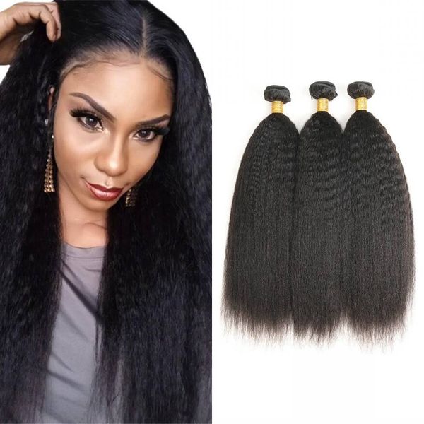 brazilian human hair 3 bundles kinky straight 6a hair extensions double weft for women 100g/pc, Black
brazilian human hair 3 bundles kinky straight 6a hair extensions double weft for women 100g/pc, Black