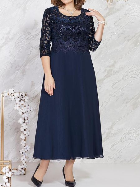 Plus Size Dresses 5XL Party Dress Woman 2023 Spring Summer Sequined Lace Patchwork Elegant for Ladies From 50 to 60 Years, Navy blue
Plus Size Dresses 5XL Party Dress Woman 2023 Spring Summer Sequined Lace Patchwork Elegant for Ladies From 50 to 60 Years, Navy blue