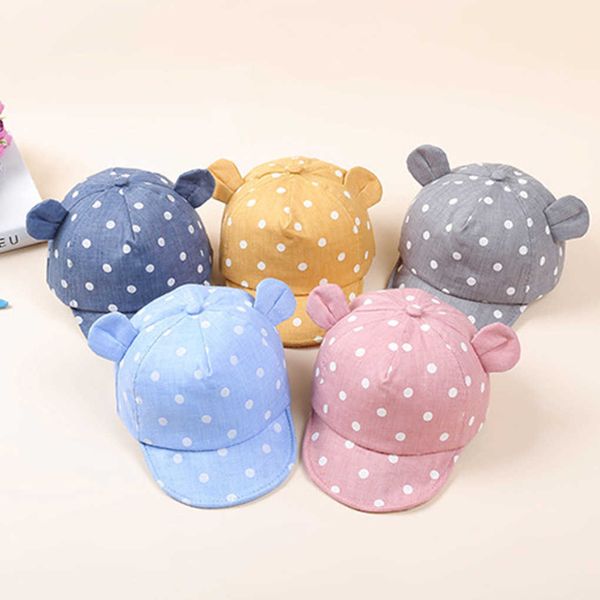 children hats toddler cute dot baby girl boys sun hat with ear for newborn pgraphy props cotton baseball caps p230424, Yellow
children hats toddler cute dot baby girl boys sun hat with ear for newborn pgraphy props cotton baseball caps p230424, Yellow