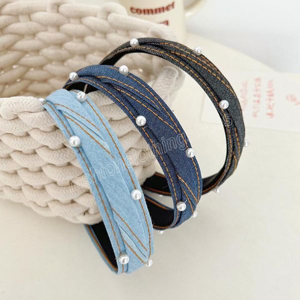 fashion hairband for women denim pearls headband narrow side turban spring headwear hair accessories, Slivery;white
fashion hairband for women denim pearls headband narrow side turban spring headwear hair accessories, Slivery;white