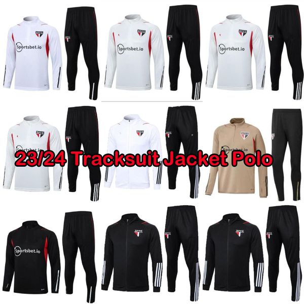 23 24 sao paulo tracksuit jacket polo soccer jerseys dani alves men women kids kits uniforms luciano igor gomes pablo camisa full zipper foo, Black
23 24 sao paulo tracksuit jacket polo soccer jerseys dani alves men women kids kits uniforms luciano igor gomes pablo camisa full zipper foo, Black