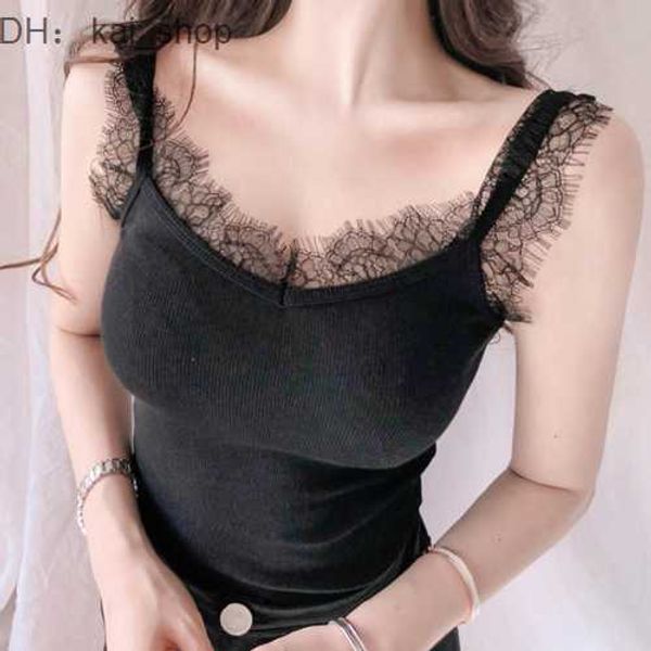 knits & tees south korea's dongmen new attractive pure black eyelash lace edge slim hanging tank for1, White
knits & tees south korea's dongmen new attractive pure black eyelash lace edge slim hanging tank for1, White