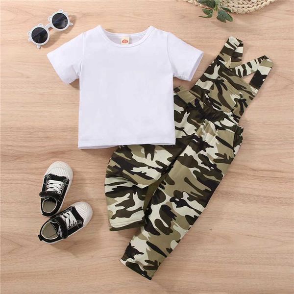 clothing sets infant baby girls clothes suits solid color short sleeve crew neck t-shirts and camouflage straps pants overalls 2pcs set w04, White
clothing sets infant baby girls clothes suits solid color short sleeve crew neck t-shirts and camouflage straps pants overalls 2pcs set w04, White