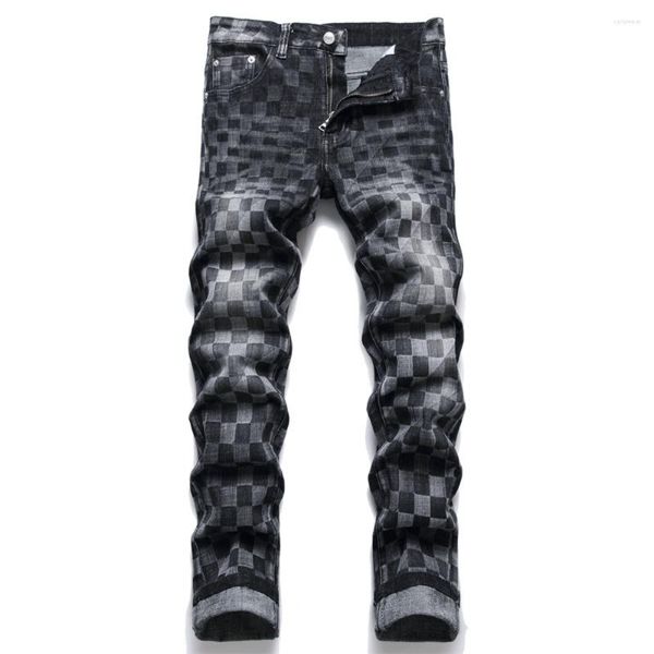 Men's Jeans Mens Autumn Punk Checkered Cotton Slim Fit Pencil Pants Mid Waist Men's Full Length Trousers, Black
Men's Jeans Mens Autumn Punk Checkered Cotton Slim Fit Pencil Pants Mid Waist Men's Full Length Trousers, Black