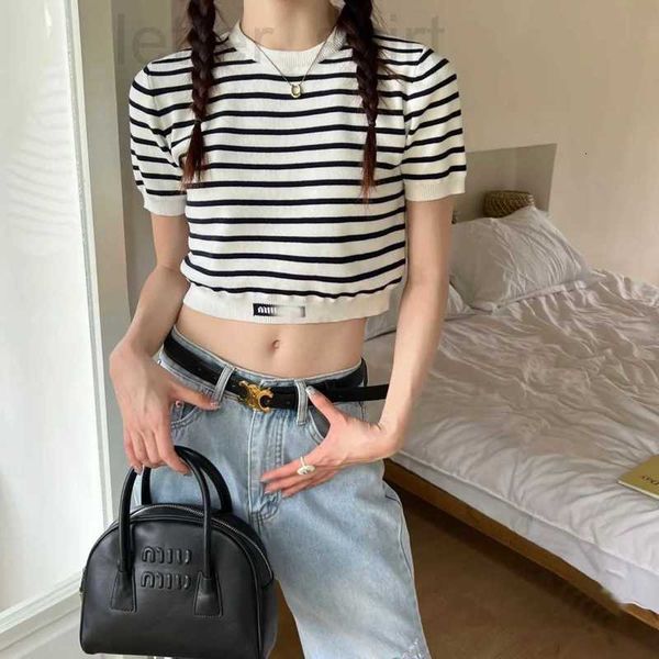 women's knits & tees designer high version 2023 spring/summer slim fit stripe letter short knit sleeve round neck 4b4n, White
women's knits & tees designer high version 2023 spring/summer slim fit stripe letter short knit sleeve round neck 4b4n, White