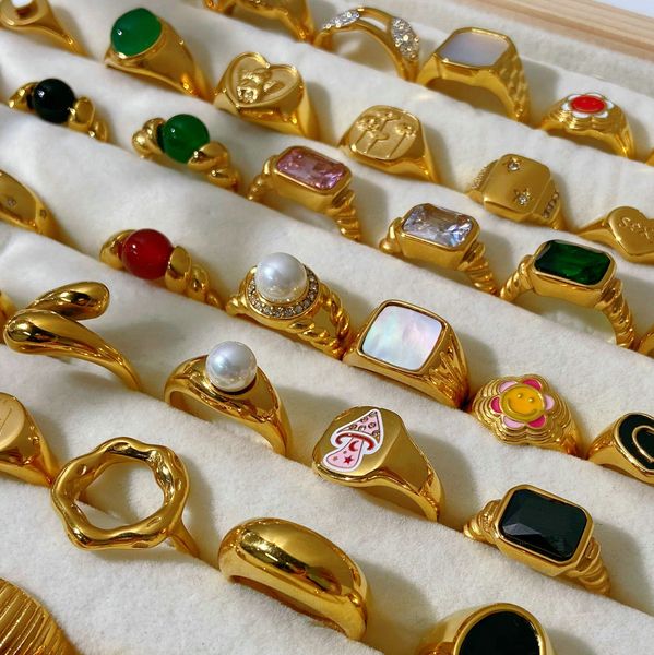 cluster rings uworld 18k gold pvd plated 316l stainless steel finger chunky wedding statement jewelry shell freshwater pearl zircon ring 230, Golden;silver
cluster rings uworld 18k gold pvd plated 316l stainless steel finger chunky wedding statement jewelry shell freshwater pearl zircon ring 230, Golden;silver