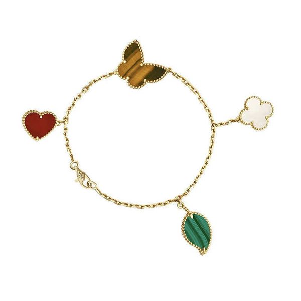 

Link, Chain +Four Leaf Grass and Four Flower Bracelet Paired with Anti Allergy and Colorless Fashion to Give Girls a Valentine's Day Gift in Forest Style