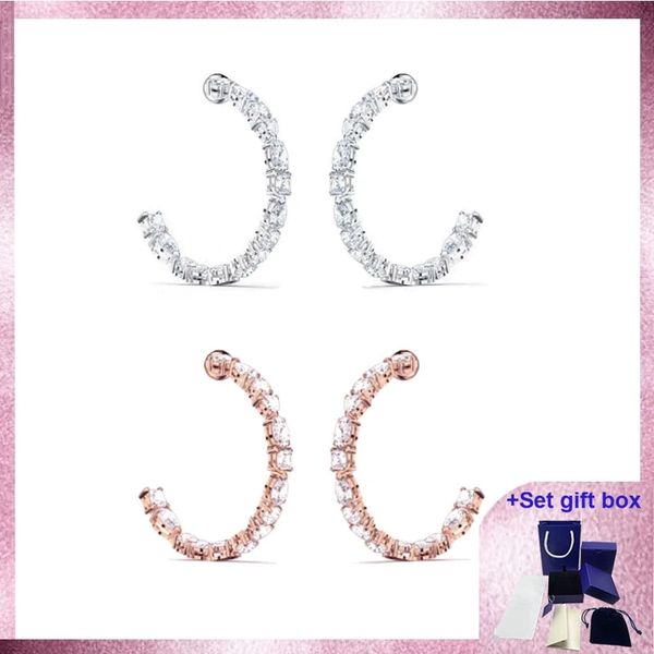 swa tennis deluxe large hoop earrings, mixed cut, white, rhodium plated rose gold delicate gift box ing, Golden
swa tennis deluxe large hoop earrings, mixed cut, white, rhodium plated rose gold delicate gift box ing, Golden