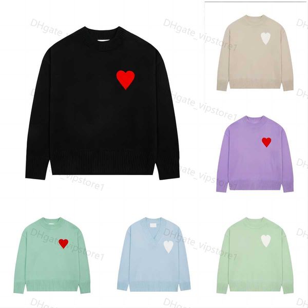 amis paris fashion mens designer amies knitted sweater embroidered red heart solid color big love round neck short sleeve a t shirt for men, White;black
amis paris fashion mens designer amies knitted sweater embroidered red heart solid color big love round neck short sleeve a t shirt for men, White;black