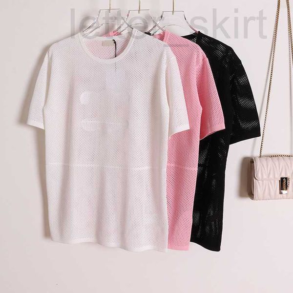 women's knits & tees designer summer round neck short sleeved with mesh cutout, cool and breathable, simple casual style, loose fitting, White
women's knits & tees designer summer round neck short sleeved with mesh cutout, cool and breathable, simple casual style, loose fitting, White