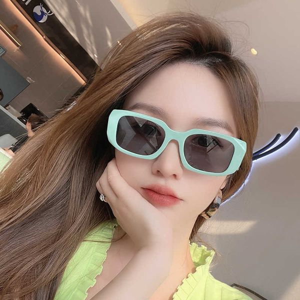 

Fashion Pradd cool sunglasses designer P's irregular square 2021 new women's big face net Red personalized