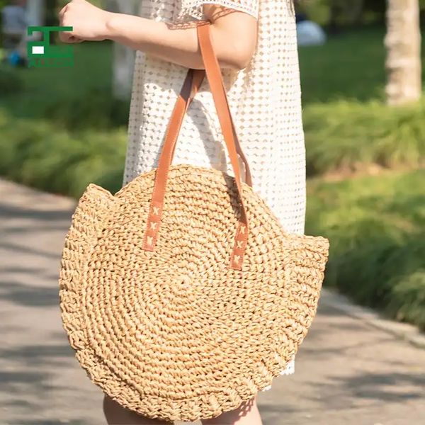 large round straw beach bags crochet weave cotton lined pocket natural summer women hand make tote bags, Blue;pink
large round straw beach bags crochet weave cotton lined pocket natural summer women hand make tote bags, Blue;pink