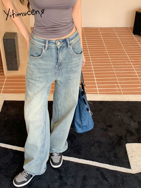 women's jeans yitimuceng high waisted jeans women korean fashion high waisted wide leg jeans vintage full length y2k straight jeans 230, Blue
women's jeans yitimuceng high waisted jeans women korean fashion high waisted wide leg jeans vintage full length y2k straight jeans 230, Blue