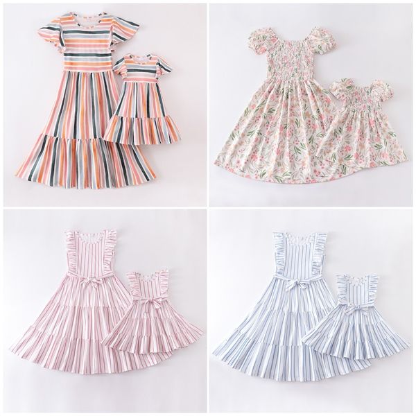family matching outfits girlymax summer baby girls mommy me boutique children clothes stripe floral smocked milk silk dress kidswear 230424, Blue
family matching outfits girlymax summer baby girls mommy me boutique children clothes stripe floral smocked milk silk dress kidswear 230424, Blue