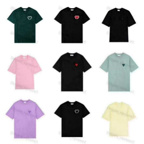 france paris designer amis t shirt 2023 new macarone candy color love embroidery letter a hearts pure cotton short sleeves for men and women, White;black
france paris designer amis t shirt 2023 new macarone candy color love embroidery letter a hearts pure cotton short sleeves for men and women, White;black