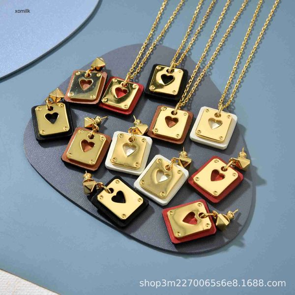 hermm designer necklace strands h trendy geometric square poker peach heart calf leather double layer classroom dismantling advanced earring, Black
hermm designer necklace strands h trendy geometric square poker peach heart calf leather double layer classroom dismantling advanced earring, Black