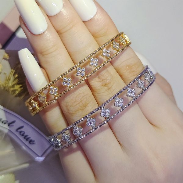 2023 choucong brand wedding bangle luxury jewelry 925 sterling silver gold fill 5a cubic zircon cz diamond handmade hollow party women flowe, Black
2023 choucong brand wedding bangle luxury jewelry 925 sterling silver gold fill 5a cubic zircon cz diamond handmade hollow party women flowe, Black
