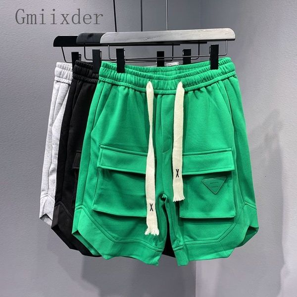 men's shorts personality high street cargo big pocket half pants green leather label drawstring casual youth s 230424, White;black
men's shorts personality high street cargo big pocket half pants green leather label drawstring casual youth s 230424, White;black