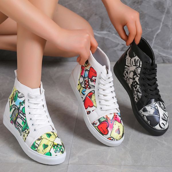 boots graffiti high women sneakers fashion thick sole ankle boots women's casual shoes large size 43 vulcanized shoes 230422, Black
boots graffiti high women sneakers fashion thick sole ankle boots women's casual shoes large size 43 vulcanized shoes 230422, Black